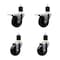 Service Caster 3.5'' Hard Rubber Swivel 1-7/8'' Expand Stem Caster Set 2 Total Lock Brakes, 4PK SCC-EXTTL20S3514-HRS-2-S-2-178 - alternate 1